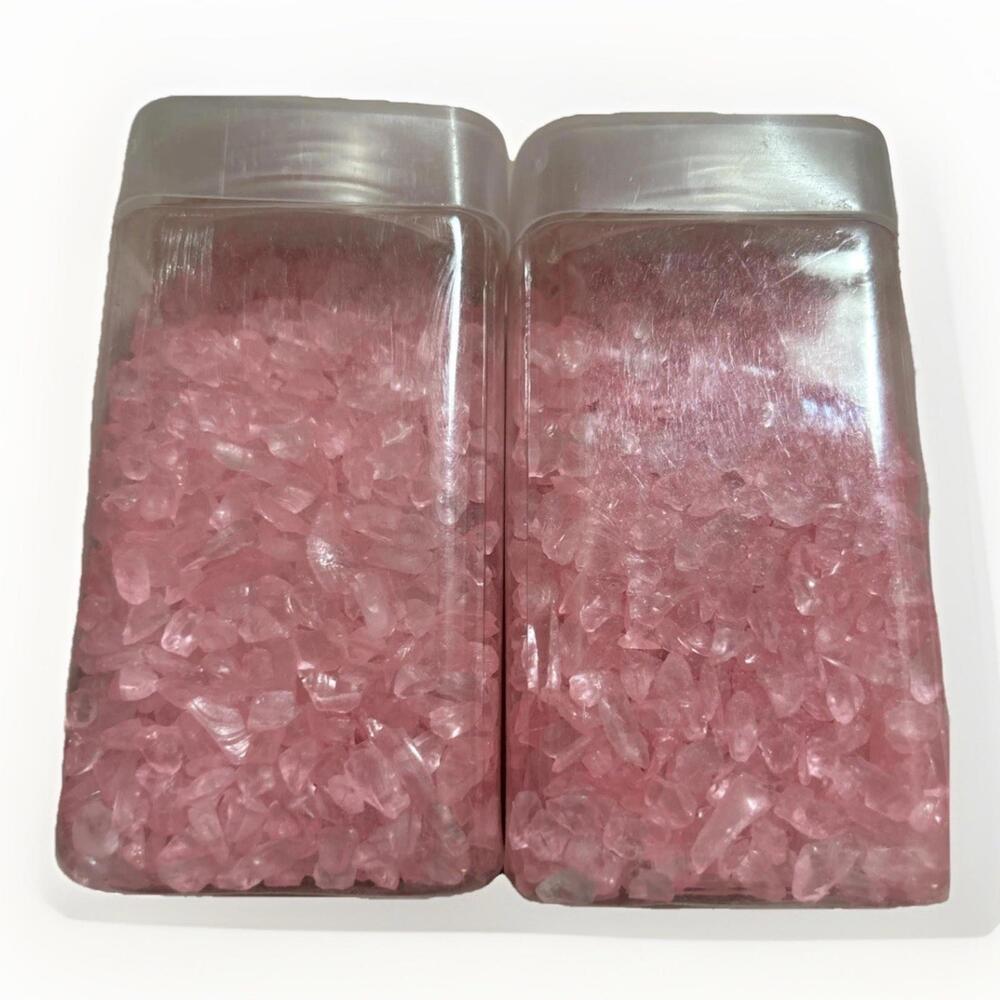 Lot Of 2 DARICE PINK Crushed Glass Chips Irregular Glass for Craft BULK 33 Onz